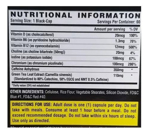 Lipo Black Intense Nutrex amarillo de 60 capsulas-2