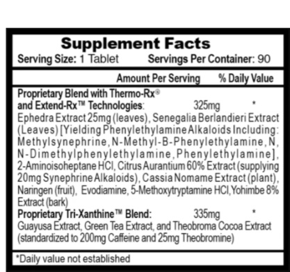 Lipodrene hardcore negro 90 pastillas-2